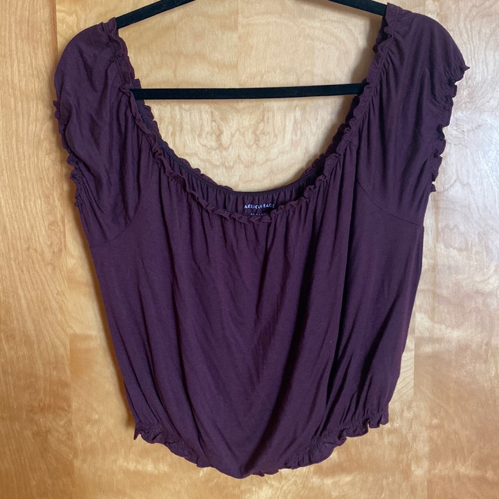 American Eagle Soft & Sexy Burgundy Crop Top, XL